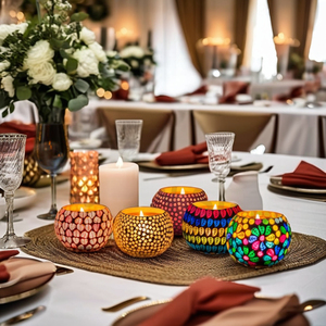 เทียนโมเสก มีหลายสีให้เลือก ใช้ตกแต่งบ้าน งานแต่งงาน คริสต์มาส อีสเตอร์ วันเกิด และวันวาเลนไทน์ - Product Image 2