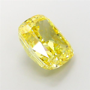 Diamante cultivado en laboratorio, certificado, de color amarillo intenso, corte cojín, gema suelta, brillo radiante, elegante, joyería fina de lujo, brillo CVD. - Product Image 3