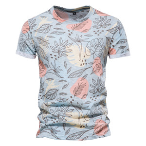 Camiseta de Manga Corta para Hombre, Cuello Redondo, Color Sólido, Corte Regular, Informal, Verano, 100% Algodón, Tejido Transpirable - Product Image 1