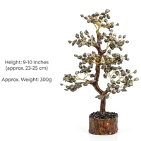 Arbre à Argent Feng Shui en Pyrite Naturelle Dorée, Pierre de Guérison, Bonsaï Décoratif pour la Richesse, 10 Pouces, Fait Main, 100% Naturel, Vente en Gros