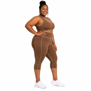 Women Plus Size Capri Leggings Breathable Sportswear 3/4 Compression Pants Custom Logo Gym Fitness <b>Tights</b> Women High Waist Capri - Product Image 4