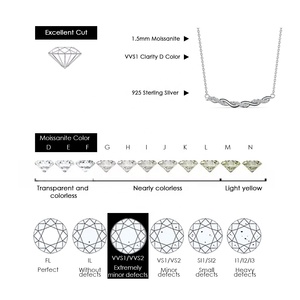 Moissan ite Passed Diamond <span class=keywords><strong>Tester</strong></span> 925 Silber Trendy Curved Smile Bar Anhänger Halskette Schmuck für Frauen Destiny Jewell ery - Product Image 4