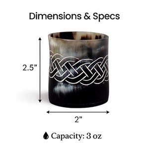 Natural Buffalo Horn Whisky & <b>Beer</b> Shot Cup Eco-Friendly Handmade Modern Design for New Year & Graduation Celebrations - Product Image 4