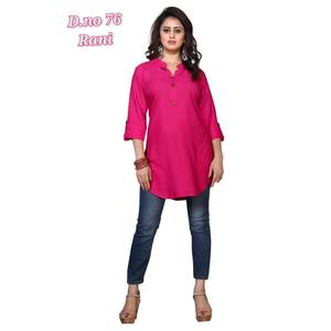 FANCY RAYON ALGODÓN LISTO PARA PONER CORTO KURTI RANI - Product Image 1