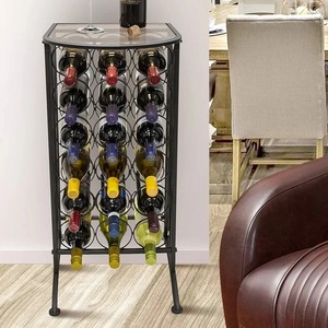 Support de présentation de vin en métal incurvé, élégant porte-bouteille unique pour bar - Product Image 4