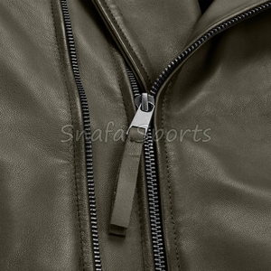 Custom Manufacturer Oversized Zip Up Warm Reversible Leather Jackets Outwear Winter Bomber Leather Jacket For Men - Product Image 4