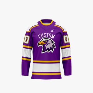 Lightweight Breathable Plain Dyed Ice Hockey Sportswear Custom OEM Hockey Jerseys Embroidered Twill Sublimated Hockey Front - Product Image 5