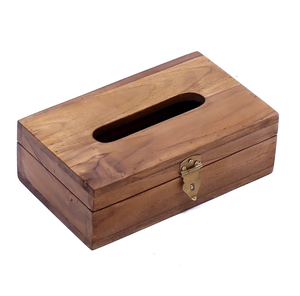 Boîte à mouchoirs en bois naturel personnalisable en gros, design simple en bois pour hôtels, restaurants, usage domestique et en cuisine - Product Image 1