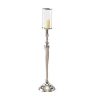 Candelero Plateado con Funda de Vidrio de 17 Pulgadas, Resistente al Calor, Decoración para el Hogar - Product Image 1