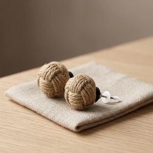 Tiradores y pomos modernos de yute tejido para cajones de sala, dormitorio, cocina, baño, armario y cómodas - Product Image 1