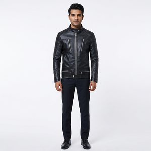 High Quality Leather <b>Jacket</b> for mens OEM New Design Wholesale Trendy Arrival Fashion Custom Made Leather <b>Jacket</b> For Men - Product Image 1