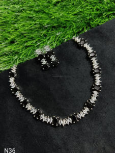 Conjunto de joyería nupcial de diamante americano clásico, collar y pendientes de dos piezas para boda, estilo clásico de moda - Product Image 2