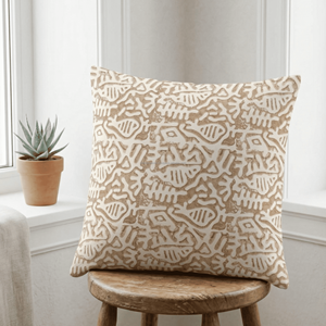 Housse de coussin décorative vintage 20x20 imprimée à la main style tribal, en coton, artisanat indien, textile de maison en gros - Product Image 1