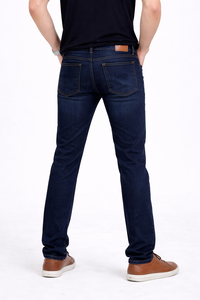 Jeans de Mezclilla Indigo Prime Classic Azul Oscuro de Corte Slim para Hombre – Comodidad Premium con Elasticidad y Cintura Media - Product Image 2