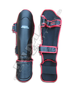 Protectores de Espinillas de Piel Sintética PU para Muay Thai, Color Negro y Rojo, Venta al Por Mayor |   Protectores de Espalda de Pierna para Kickboxing y MMA con Logotipo Personalizado |   OEM ODM - Product Image 5