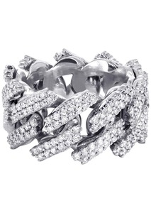 Hot Selling Luxury Channel Setting H Color Hip Hop 925 <b>Sterling</b> <b>Silver</b> Men's Unisex Ring Rhodium Plated Fine Moissanite Test - Product Image 1