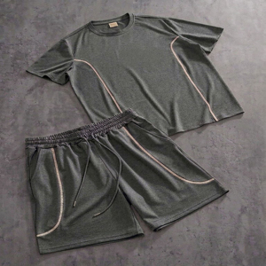 CLOVIX SPORTS Men Designer Short Set Cotton T <b>Shirt</b> Shorts Summer Casual Outfit Streetwear Two Piece - Product Image 4