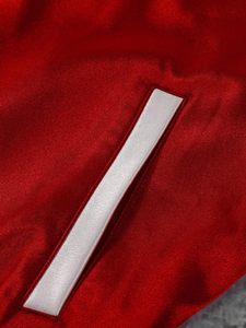 Satin Varsity <b>Jacket</b> Silk Bomber Shiny Letterman Contrast Sleeve Chenille Patch Custom Wholesale - Product Image 4