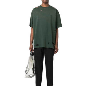 T-shirt Homme Oversize Personnalisé en Gros, Effet Vieilli, Coton Lourd 100%, Service OEM - Product Image 4