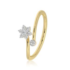 Anillo de Diamantes de Oro Amarillo para Mujer, Corte Brillante Redondo, Estilo Clásico de Compromiso, Color G, Joyería de Diamantes Naturales - Product Image 3
