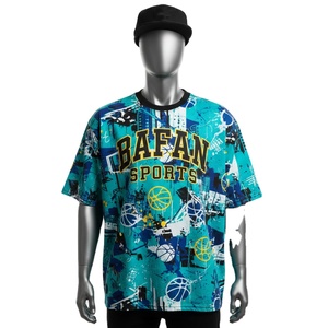 Camiseta extragrande para hombre, tejido ligero de poliéster GSM, sublimación con logotipo personalizado, camiseta 100% algodón para hombre, corte holgado, estampada. - Product Image 1