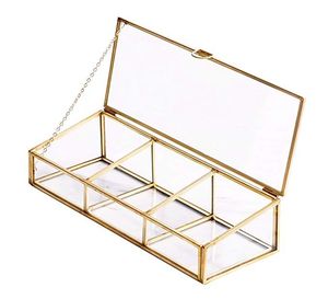 Luxurious Metal And Glass Jewelry Box With Elegant Gold Frame For Premium Home Decoration And Gift Giving - Product Image 4