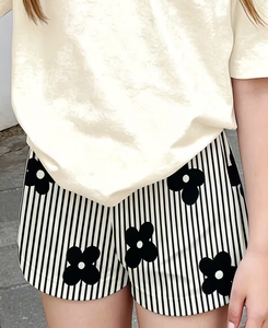 Girls Casual Breathable Medium Stretch Polyester/Cotton High Quality ODM OEM Customizable Clothing Set Short Sleeve Crew Neck - Product Image 5