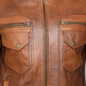 Chaqueta de cuero auténtica para hombre, edición limitada, estilo vintage, de piel de vaca genuina, chaqueta americana para hombre. - Product Image 5