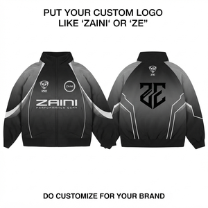 Premium 120 GSM Polyester <b>Windbreaker</b> Jacket White <b>Black</b> Contrast Panel Custom Printed Logo OEM ODM - Product Image 6