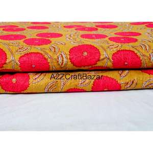 ผ้าฝ้ายแท้ 100% ขายส่ง ผ้าพิมพ์ลายบล็อกซานาเนรี ทำมือจากอินเดีย ระบายอากาศได้ดี เป็นมิตรกับสิ่งแวดล้อม น้ำหนักเบา วัสดุดิบ เหมาะสำหรับผู้หญิง - Product Image 2