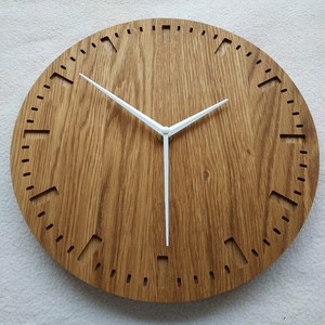 Hand Crafted Round Wooden Wall <b>Clock</b> Analog Quartz Minimalist Design Silent For Living Room - Product Image 4