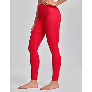 Leggings Rojos de Cintura Alta para Mujer, Tejido Sin Costuras, Elásticos, Transpirables y Cómodos para Yoga y Ejercicio - Product Image 2