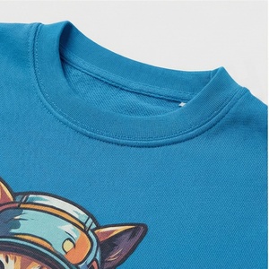 Women's Blue 2 Piece Sweatshirt Set With <b>Cat</b> Astronaut Print Casual Knitted Long Sleeve Crew Neck Full Length Joggers Regular - Product Image 4
