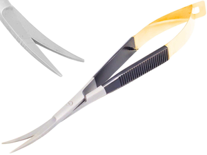 Castroviejo Micro <b>Scissors</b> Curved Black Gold Stainless Steel Manual All Sizes Microsurgery Regal Impex - Product Image 2