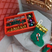 Mainan Furnitur Natal Miniatur 1:12 untuk Dekorasi Rumah Boneka Musiman, Bahan Kayu & Kertas & Plastik untuk Usia 14+ Tahun