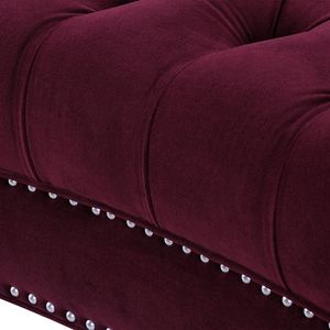 La Rosa Victorian Chesterfield velluto bordeaux divanante per soggiorno - Product Image 2