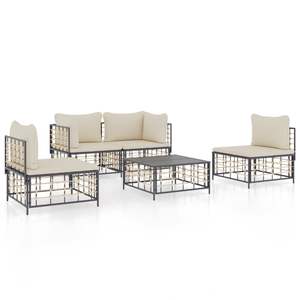 Conjunto de Muebles de Jardín Modulares Estándar de Poliratán Antracita, Muebles de Exterior Cómodos y Elegantes - Product Image 2