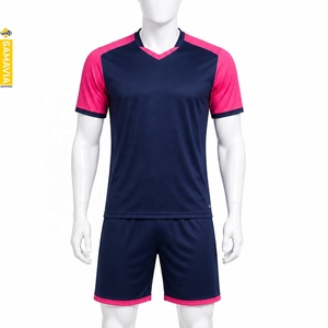 ชุดเสื้อฟุตบอลผู้ชาย SAMAVIA สีกรมท่า-ชมพู คอวี แขนสั้น ระบายเหงื่อได้ดี ทรงสปอร์ต พิมพ์ลายแบบซับลิเมชั่น - Product Image 1
