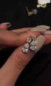 Pendientes de Diamantes Cultivados en Laboratorio, Corte Pera, 1.8 Quilates, Oro Blanco de 18K, Elegantes y Modernos, para Novia - Product Image 2