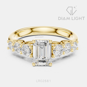 Bague de fiançailles en or blanc 14 carats avec diamant de laboratoire de 1,005 carats, taille émeraude, pierres latérales, bague de mariée, certifiée IGI, bijoux fins pour femmes - Product Image 5