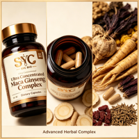 OEM Racine de Maca Naturelle Panax Elite Formule Beauté Énergisante 10:1 pour Hommes, Amélioration de la Densité Osseuse, 60 Capsules, Supplément Privé