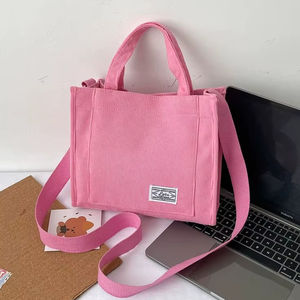 ผู้จัดจำหน่ายขายส่ง กระเป๋าผ้าแคนวาสสีขาวสำหรับผู้หญิง ใช้สำหรับช้อปปิ้งประจำวัน ไปโรงเรียน ไปทำงาน หรือเดินทาง กระเป๋าถือขนาดใหญ่ ผ้าฝ้าย สะพายไหล่ - Product Image 1