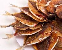 Snack de Pescado Premium de Trevally con Rayas Amarillas Secado al Sol y Perfectamente Condimentado con Especias, Venta al por Mayor