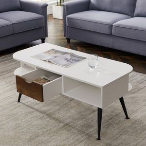 Tavolino da Caffè Convertibile in Marmo con Vano Portaoggetti per Soggiorno e Camera da Letto - Product Image 2