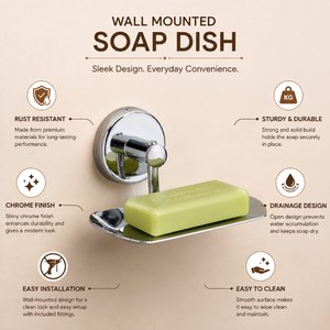 Modern Stainless Steel Wall Mount Soap Holder 21x12.5 Rustproof Bathroom Soap <b>Tray</b> with Drainage Design <b>Shower</b> Soap dish storage - Product Image 5