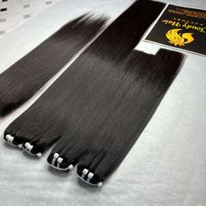 Hot Trend 100% Virgin Raw Vietnam Cabello humano Venta al por mayor Bone Straight Bundles y cierre de encaje Frontal 10A Grado - Product Image 5