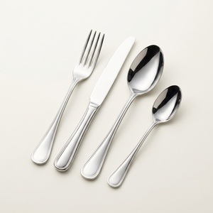 Ensemble de couverts en acier inoxydable poli miroir, qualité supérieure, 4 pièces, pour hôtel et restaurant, usage intensif - Product Image 1