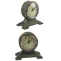 Paire d'horloges de table en bronze antique, cadran à chiffres romains, style montre de poche vintage vieilli, pour la maison et le bureau