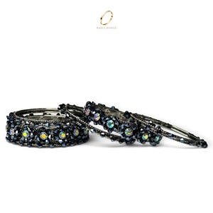 Fashion Luxury Black <b>Crystal</b> Zircon Stone Bangles Designer <b>Bracelet</b> Indian Collection Wedding Festive Wholesale Price - Product Image 4
