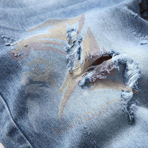 Shorts en jean pour hommes, coupe droite et ample, longueur genou, style streetwear, nouvelle collection, vente en gros - Product Image 3